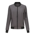 Grey and black women's bomber jacket with ribbed trim and zip pockets in a loose fit - S / Space Gray