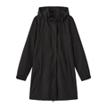 Detalle de la tela impermeable en el cortavientos negro de manga larga con capucha - S / Negro