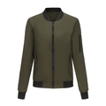 Lässige Damen Fliegerjacke in Olivgrün mit Rippbündchen und klassischem Bomberkragen - Armeegrün