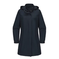 Women's dark blue waterproof trench coat with detachable hood and long sleeves - S / Dark Blue