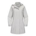 Trench-coat imperméable gris clair avec capuche amovible et poignets à velcro - Blanc Grisâtre