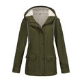Detailansicht des armee-grünen Parkas mit weißem Fleece-Futter und gestreiften Kordeln - S / Armeegrün