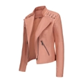 Damen Bikerjacke in Altrosa aus Kunstleder mit Schrägreißverschluss und Steppnähten - S / Oberteile / Rosa