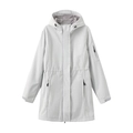 Detailansicht der hellgrauen Kapuzen-Windjacke mit warmem Fleece-Futter und Reißverschluss - S / Weiß