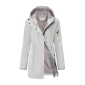 Detalle de parka blanca impermeable con forro polar y cintura ajustable con cordón - S / Blanco