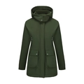 Parka con capucha verde oscuro para mujer, resistente al agua y con diseño de cuatro bolsillos - S / Verde Militar