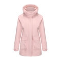 Pale pink waterproof hooded parka jacket with fleece lining and multiple pockets for women - Pink