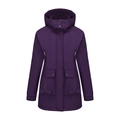 Deep purple waterproof winter jacket with removable hood and multi-pocket design - Deep purple
