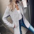 Women's mid-length blazer featuring a classic black and white herringbone pattern - S / Gray
