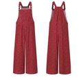 Vorder- und Rückansicht eines roten geblümten Sommer-Jumpsuits mit weitem Bein - S / Rot Blumig (Bild 2)