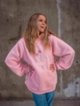 Sweat à capuche rose décontracté à manches longues pour femmes avec broderie florale - S / Rose