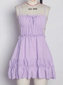 Tight-fitting light purple backless slip dress with bow tie and ruffled hemline - Purple