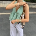 Chic gold bead and pearl bracelet set paired with minimalist rings for a summer look - S / Green