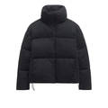 Chaqueta acolchada corta negra para mujer con cuello alto y diseño de moda urbana - XS / Negro
