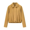 Damen Herbstjacke aus künstlichem Wildleder mit Reverskragen und Druckknöpfen - XS / Camel