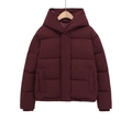 Chaqueta acolchada burdeos para mujer con capucha, acabado mate cortavientos y acolchado - XS / Burdeos