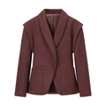 Chaqueta vintage de ante sintético marrón para mujer con detalles en los hombros - S / Marrón Oscuro