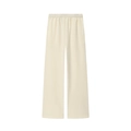 Détail du pantalon de détente crème à jambes larges avec taille élastique à cordon doux - Pantalon Crème
