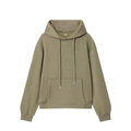 Détail du sweat à capuche olive avec cordons à embout métallique et poche kangourou - Sweat à Capuche Vert Olive