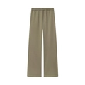 Détail à plat d'un pantalon de jogging en coton vert olive avec taille élastique - Pantalon Vert Olive
