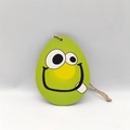 Cartoon monster face green wooden Easter egg hanging ornament with rustic hemp rope - Monster Tongue Out Expression Style (HF10106)