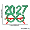 Green glitter 2027 party glasses with holly berries and pom-poms for Christmas - Berry Green 2027 Glasses