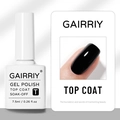 Glanzende topcoat voor zwarte gellak in witte 7,5 ml fles met hoogglans afwerking - Toplaag (TOP)