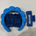 Blue cloud sponge headband set with matching plush wristbands and large hair claw clip - Royal Blue Headband Wristbands And Square Clip Set