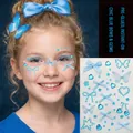 Self-adhesive sky blue facial rhinestone set with butterfly and heart shapes for makeup - Blue Knot Series
