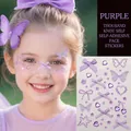 Purple glitter face gems with butterfly and heart stickers for girls party makeup - Purple Knot Series