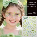 Self-adhesive green bow facial crystal stickers for children stage makeup and face art - Green Knot Series