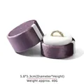 Boîte à bagues cylindrique en velours violet, doublure blanche, 5,8x5,3 cm pour bijoux - Violet Taro