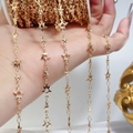 5mm gold hollow star metal chain for DIY jewelry making accessories - 1m / Hollow Large and Small Stars - KC Gold (Iron)