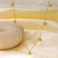 Collana barocca con pendenti a conchiglia geometrica in acciaio placcato oro 18k - Sette Conchiglie / Oro