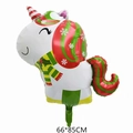 Christmas unicorn foil balloon in festive colors with 66x85cm size details - Christmas Unicorn
