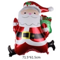Santa Claus foil balloon for Christmas decoration measuring 71.5x61.5 cm on white background - Running Santa Claus