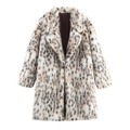 Cappotto in ecopelliccia leopardata con ampio rever e consistenza peluche - XS / Stampa leopardata