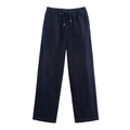 Détails du pantalon de jogging en denim bleu foncé avec taille élastique et cordon - XS / Pantalon Bleu Foncé