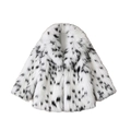 Manteau chic en fausse fourrure oversize avec motif dalmatien noir et blanc et larges revers - XS / Imprimé Dalmatien Noir et Blanc