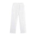 Weiße High-Waist-Hose mit weitem Bein und aufwendiger geometrischer Spitzenstickerei - XS / Pants