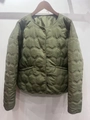 Olive green quilted jacket with hexagonal patterns and vintage snap buttons - XS / Army Green