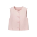 Damen Sommer Set mit rosa Weste und weiter Hose mit modischem Schlitz-Detail - XS / Tops