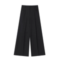 Elegante schwarze Weitbeinhose mit hoher Taille und fließendem Fall für das Büro - XS / Schwarze Hose