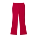 Pantalones de campana para mujer en rojo oscuro, talle alto estilo retro puro - XS / Rojo