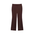Pantalones de campana de cintura alta para mujer en granate oscuro con corte ajustado - XS / Marrón