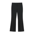 Pantalón campana negro de cintura alta para mujer con raya frontal para un estilo formal - XS / Negro