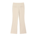 High-waisted beige flare trousers with symmetrical back pockets and slim fit design - Apricot