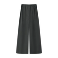 Dettaglio dei pantaloni a gamba larga grigio scuro con vita elastica e tessuto morbido - Pantaloni Grigi
