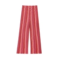 Pantalon large en maille pour femme avec rayures colorées et motif de vagues bohème - S / Pantalon A02