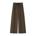 Bruine wijde broek voor dames met trekkoord en elastische hoge tailleband - XS / Bruine Broek